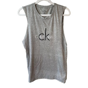 Calvin Klein Y2K Heather Gray Muscle Tee Size M Basic Streetwear Minimalist